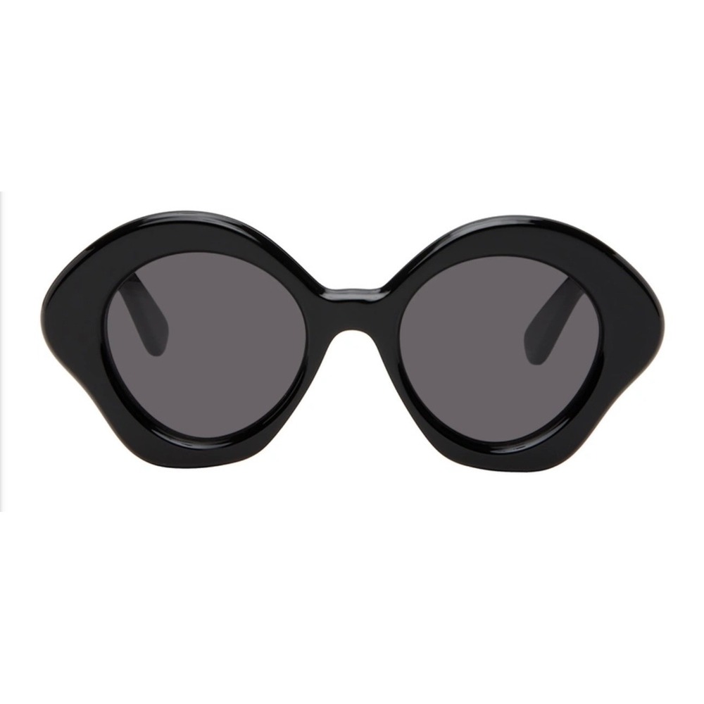 Loewe LW40125U Oversized Round Sunglasses Black Acetate Made in Italy 01A 49-21
